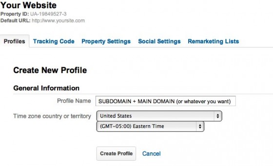 sub plus main domain profile