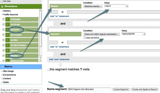 Create Advanced Segment - Google Analytics-1 non branded, non paid traffic