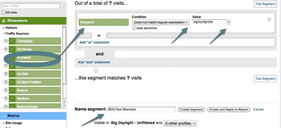 Create Advanced Segment - Google Analytics regular expression settings