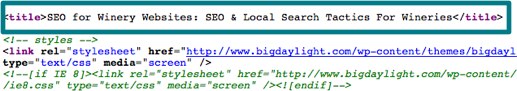 title tag in source code
