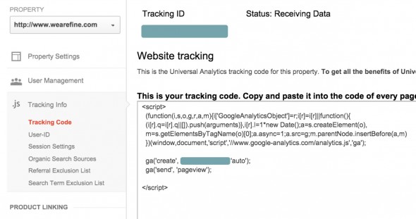 universal tracking code example