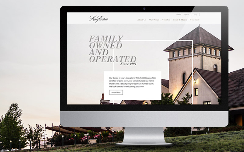 King Estate homepage