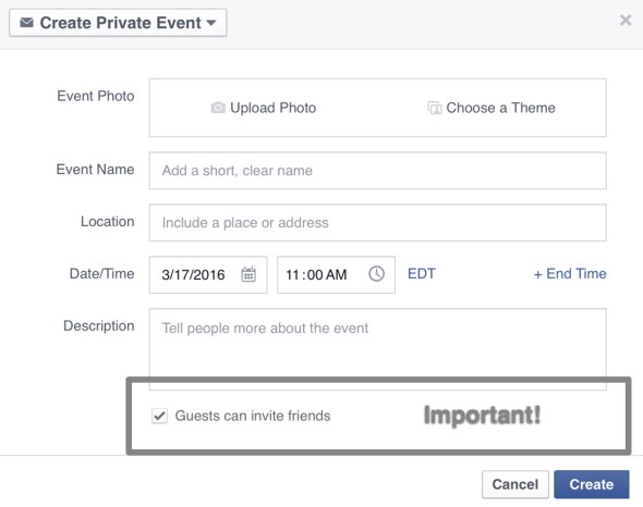 add event photos, times, descriptions, address