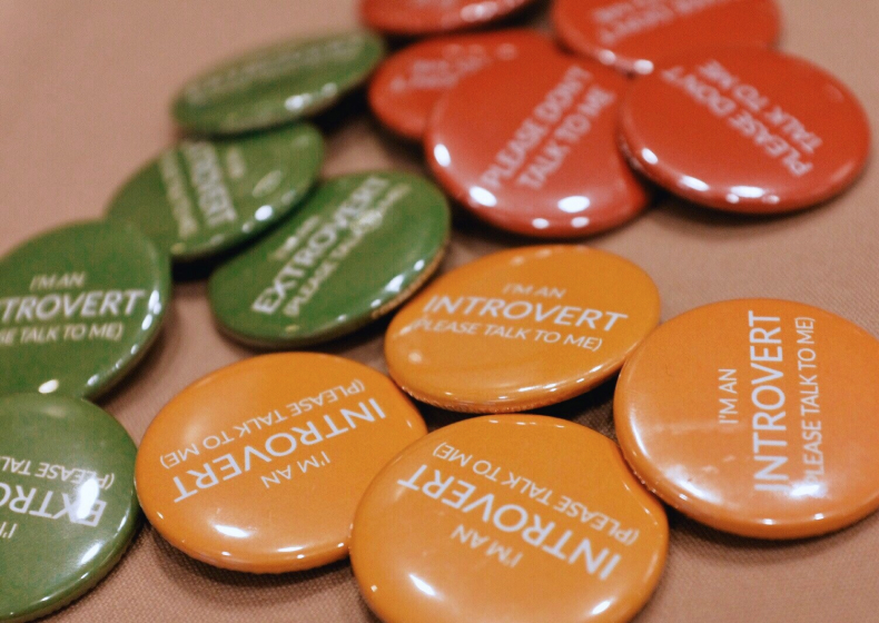 Confab introvert and extrovert buttons.