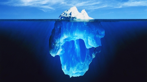 iceberg shown above and below water